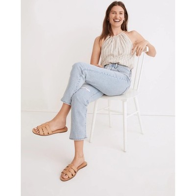 Madewell The Perfect Vintage Crop Jean Sudbury Wash Ripped Knee Size 28