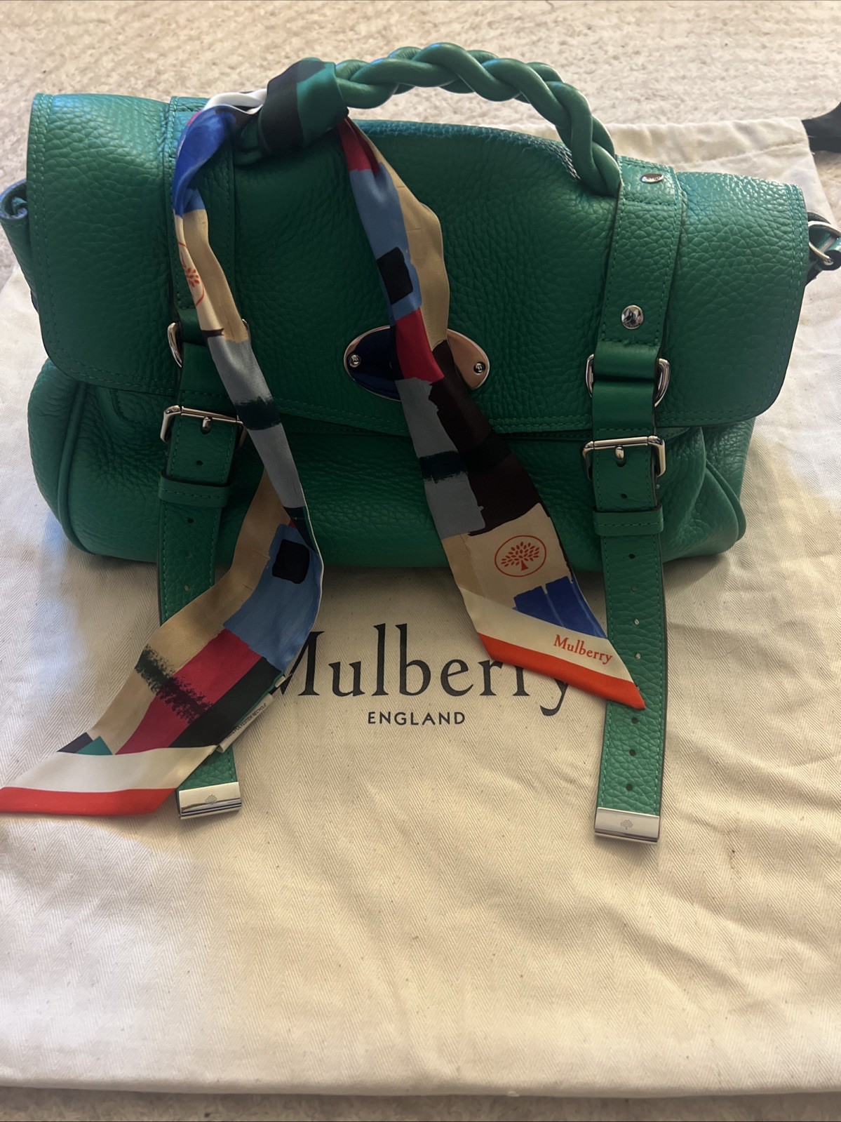 Mulberry Alexa Lawn Green With Scarf 