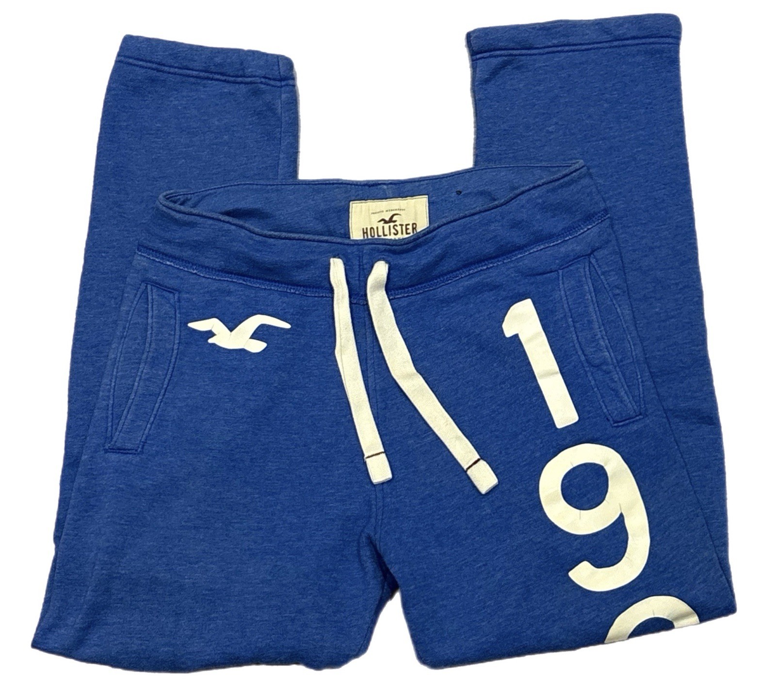 Vintage Hollister Sweatpants Men's (S) Blue Baggy Distressed Opaque Rare Y2K