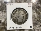1909-S  Barber Half Silver Dollar 90% Silver