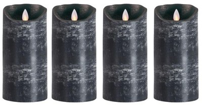 4er Set Sompex Flame LED Echtwachs Kerzen 8 x 18 cm anthrazit 36561 Adventskranz