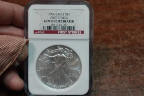 2006 American Silver Eagle $1 NGC Gem Uncirculated .999 Fine Silver