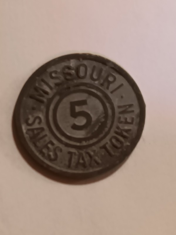 Old Missouri 5 Cent Sales Tax Token