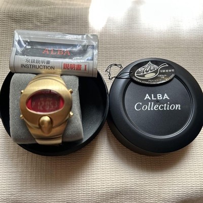 SEIKO ALBA SPOON GOLD×RED y2k SEIKO ALBA Spoon Ingots Digital Watch Gold Red Display Unused