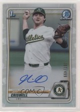 2020 Bowman Draft Chrome Picks Refractor 207/499 Jeff Criswell #CDA-JC Auto 4k8