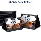 WeChef 5 Pack Triangle Table Tent Menu Holders 5"x7" PU leather Restaurant Cafe — photo 6