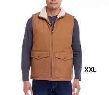 WP Weatherproof Men's Workwear Quilted Lined Sherpa Neck Vest, Harvest Tan XXL
