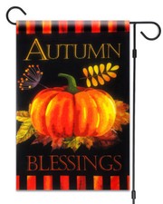 Autumn Blessings Garden Flag 12"X18" Fall Pumpkin and Leaves Decorative Flag