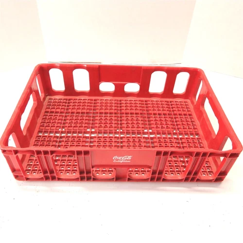 VINTAGE COCA COLA ENTERPRISES HUSKY BOTTLE CRATE CARRIER PLASTIC 18" X 12" X 5"