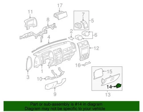 OEM NUEVO 2006-2012 GM Hummer GMC panel de instrumentos compartimento pestillo de puerta 10391626 Foto 2 de 2