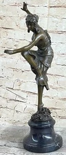 Vintage Dancer Flapper Jazz Art Deco Roaring 20s Woman Bronze Statue Sculpture