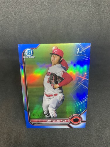 Christian Roa 2022 Bowman Chrome 1st Blue Refractor /150 #BCP-130 REDS ...