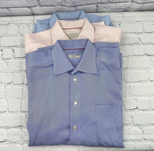 Lot of 3 ETON 43 17 XL Classic Fit Crisp Button Up Shirts Business Dress Attire