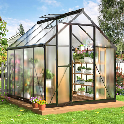 6X7.5 FT Greenhouse for Outdoors, Polycarbonate Greenhouse with Quick Setup S...