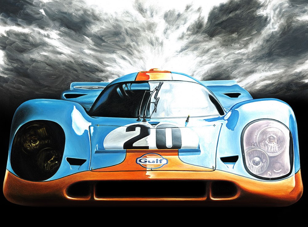 Steve McQueen Signed Porsche 917 Gulf Le Mans Canvas Art Print