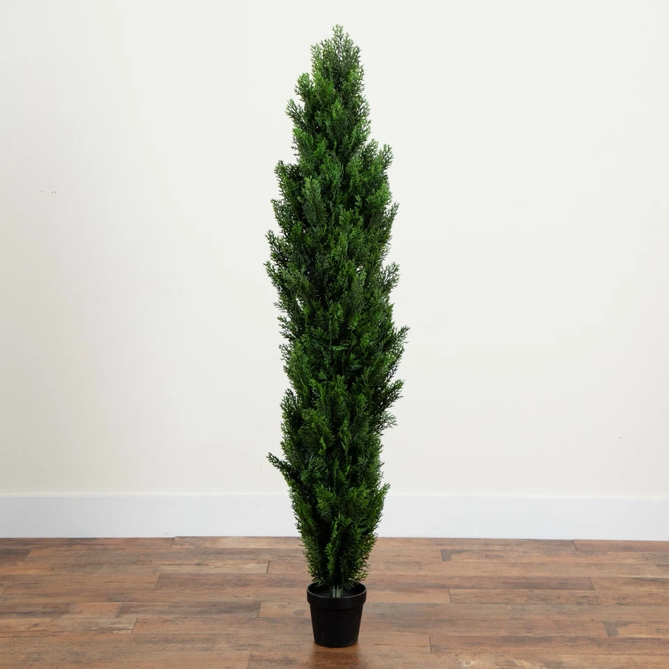 5’ Topiary Cedar Artificial Tree Home Decor UV (Indoor/Outdoor). Retail $197 - Image 3 of 4