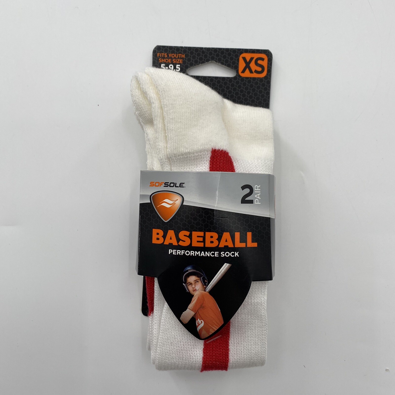 SAOLA 2 Paia Calzini Performance Sof Sole Baseball Stirrup Over the Calf Bianco Rosso 5 9 5