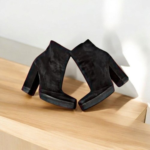 Givenchy Suede Square Toe Black Ankle Booties Size US 9 - Picture 3 of 9