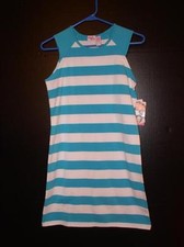 GLOBAL ID GIRLS SZ. 14 SUMMER STRIPE SHIFT STYLE DRESS NWT