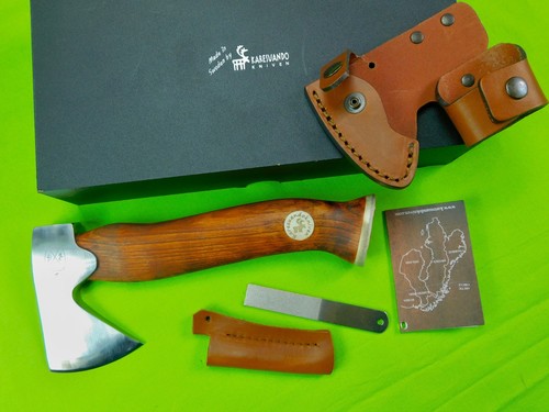Swedish Sweden Karesvando Kniven Small Axe Hatchet w/ Box Sheath Sharpener