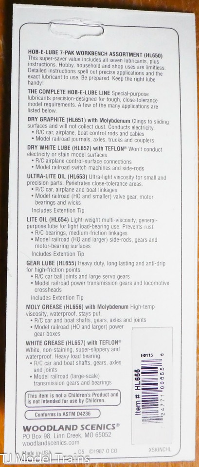 Toy Workbench Woodland Scenics HL650 Hob-E-Lube 7
