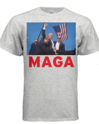 Gilden Ash gray Trump 24 T shirt assassination attempt