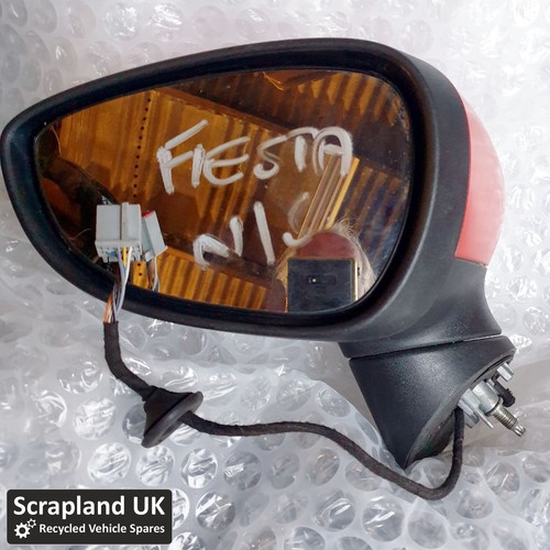 FORD FIESTA Mk7 Pre-facelift 2008–2012 'NC Red' NS Electric Wing Mirror E8024704