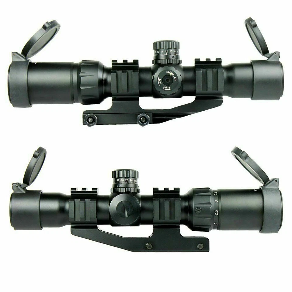 1.5-4X30 Tactical Rifle Scope with RGB illuminated Horseshoe Reticle PEPR Mount - Image 2 of 4