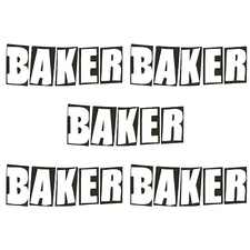 Baker Skateboards Clear Mylar Sticker Brand Logo 8.5" x 3" 5-Pack Bulk Lot
