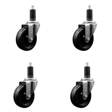 4 Inch SS Phenolic Wheel Swivel 1-1/4 Inch Expanding Stem Caster Set SCC