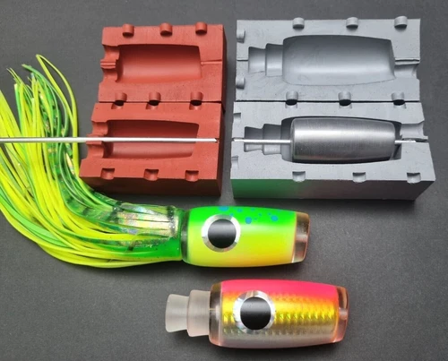 Two Mold Kit for Large 300 g Trolling Lures for Tuna, Marlin, Mahi Mahi