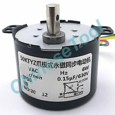 Synchronous Motor 50KTYZ AC 110V 120V 50/60Hz 50/60Hz 8r/m CW/CCW 6W