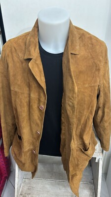 CONBIPEL used leather jacket men man size 52 brownLLD432