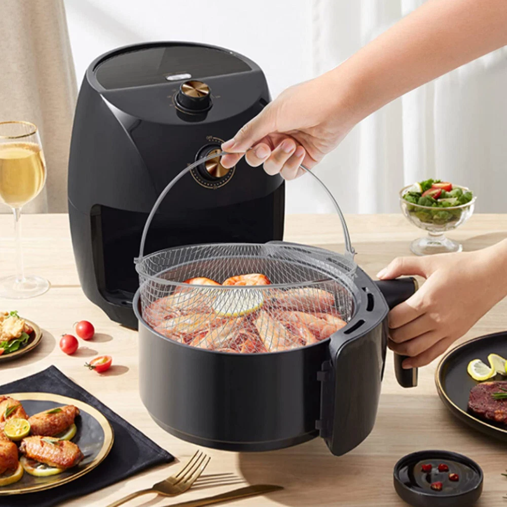 Air Fryer Basket Stainless Steel Mesh Basket for Air Fryer Accessory with Handle