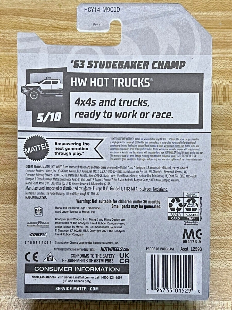 Hot Wheels Super Treasure Hunt – 63 Studebaker Champ #5/10 De 2022, échelle 1/64 (neuf)