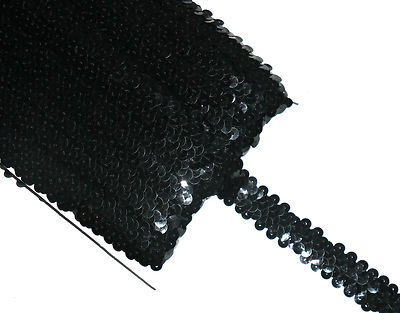 ATEMBERAUBENDE 2-REIHIGE ELASTISCHE STRETCH PAILLETTENBORTE 22 MM, VERSCHIEDENE FARBEN, VERKAUFT BTM