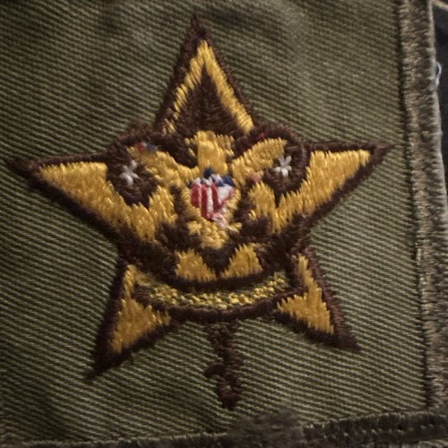 Star Scout Square rolled gauze back BSA Position Patch Boy Scouts Pre 1960 Rare - Picture 2 of 7