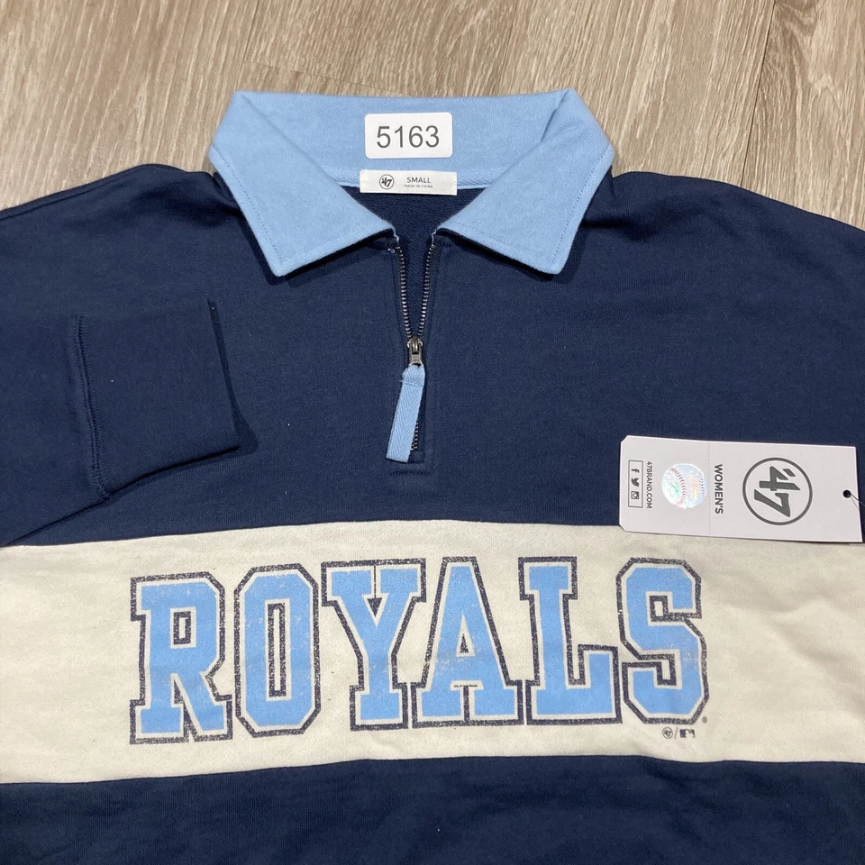 Royals Sweater S NEW Kansas City Crop Top 1/4 Zip Spellout Game-day Sweat-shirt - Image 4 of 4