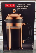 Bodum Chambord French Press Coffee Maker - Glass - 8 Cups / 1 Liter - stainless