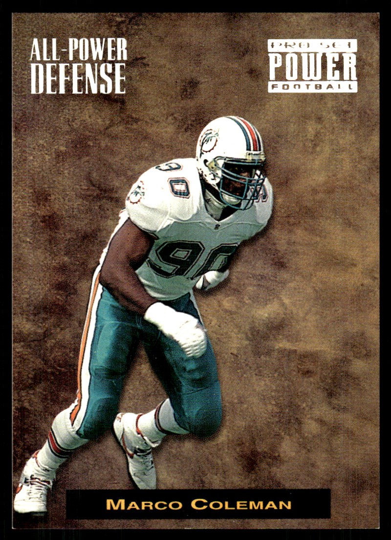 Marco Coleman 1993 Pro Set Power #APD8 Dolphins FREE SHIPPING StackedPacks