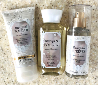 3 ALWAYS & FOREVER Travel Body Wash + Body Cream + Fragrance Mist SET of 3