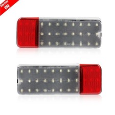 For 1992-1997 Ford F350 LED Door Panel Courtesy Lights Clear&Red Lens F2TB-13707