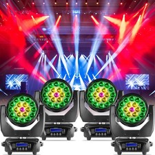 2/4PCS DMX 19x15W RGBW LED Wash Zoom Moving Head Beam Light DJ Party Stage Light