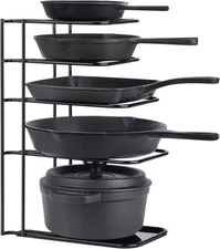Toplife Heavy Duty Pan Organizer, 5 Tier 10.5"(L) x 7.5"(W) x 15.6"(H), Black 