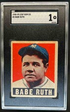 1948 Leaf Babe Ruth #3 New York Yankees SGC 1