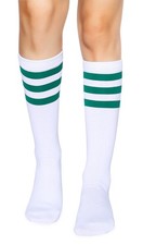 Over the Calf Tube Socks Classic Triple Stripes Cotton Retro Athletic Socks