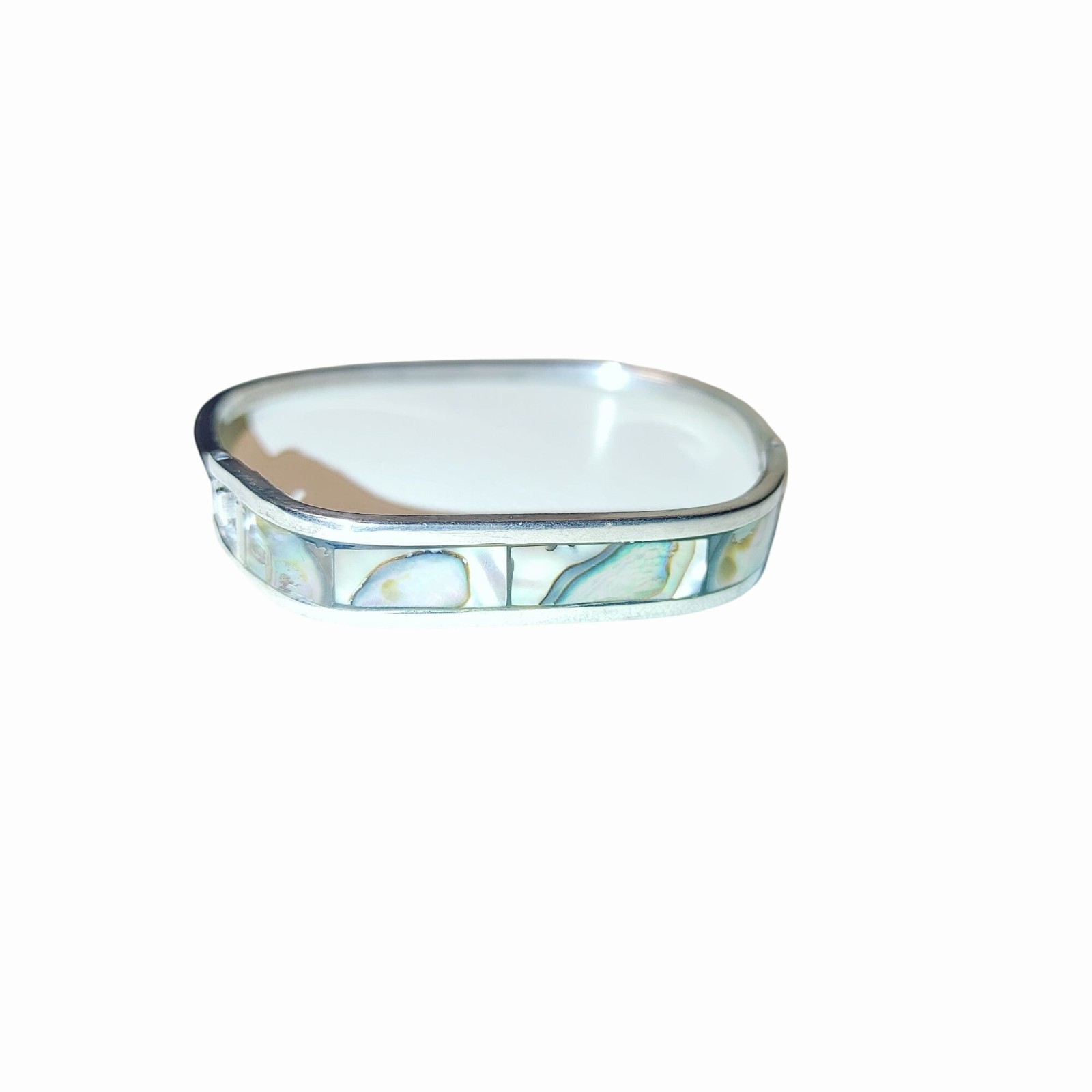 Abalone Shell Inlay Hinged Bangle Bracelet Small … - image 11