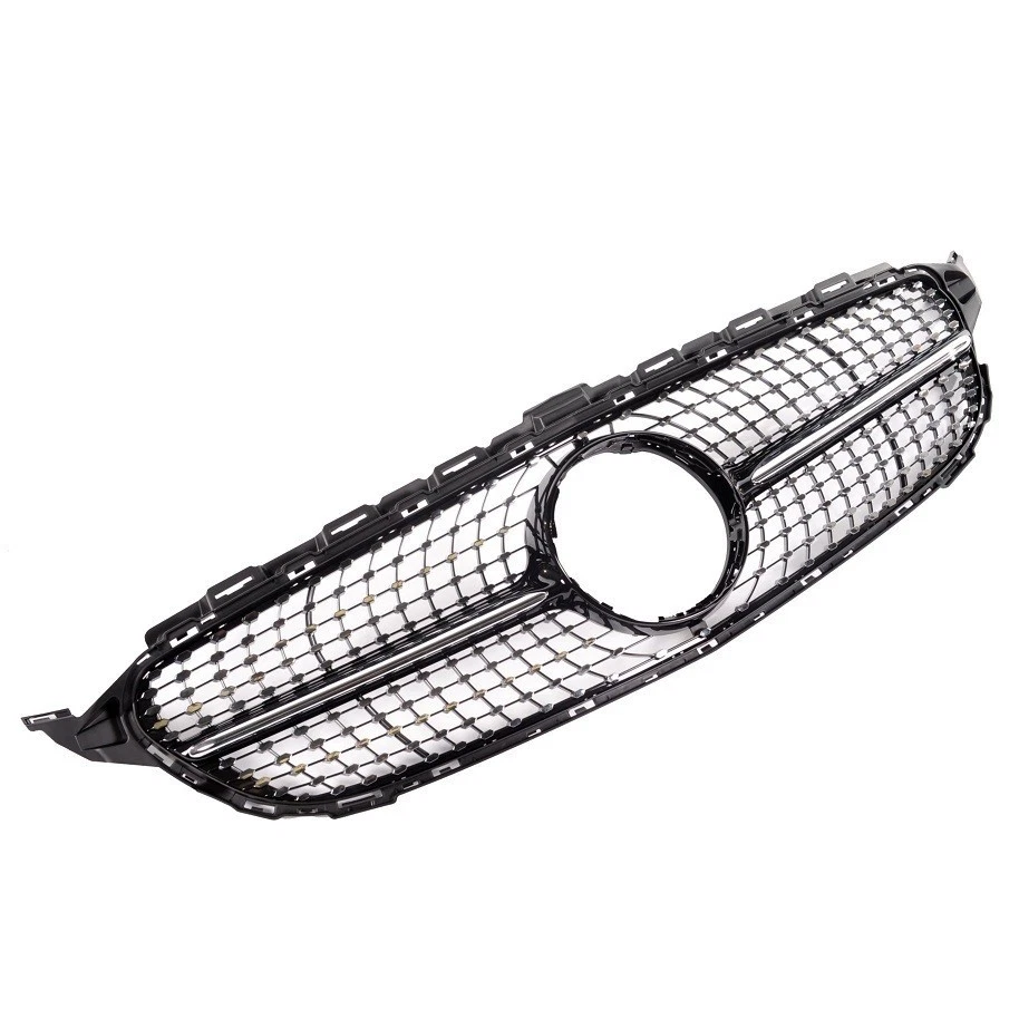 CALANDRE DIAMANT NOIR POUR MERCEDES CLASSE C W205 PHASE 1 DE 01/2014 A 02/2018 - Photo 1/1