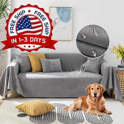 Funda Sofa Protector Antideslizante Mascotas De 71'' X118'' Color Gris Hogar NUEVO