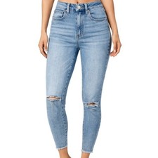 We The Free Free People High Rise Skinny Distressed Light Wash Jeans Size 29
